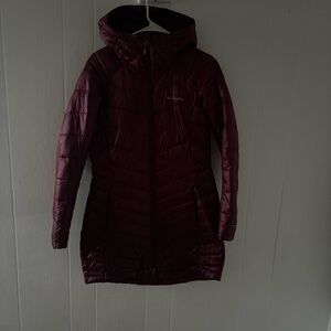Burgundy Columbia Women's Joy Peak Mid Jacket.